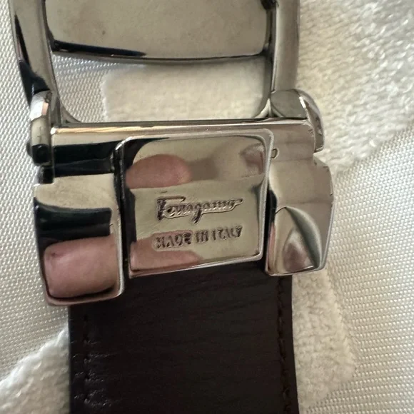 Men Ferragamo Leather Belt - Size 36-38 - Picture 6 of 8